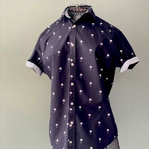 Denim & Flower men’s Palm Tree button front